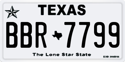 TX license plate BBR7799