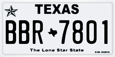 TX license plate BBR7801