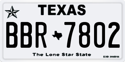 TX license plate BBR7802