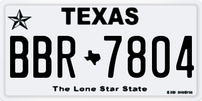 TX license plate BBR7804