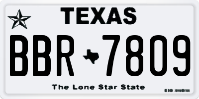TX license plate BBR7809