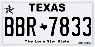 TX license plate BBR7833