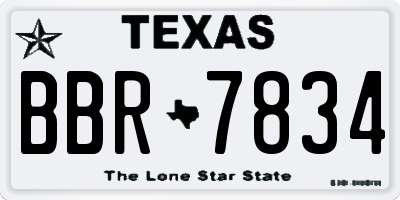 TX license plate BBR7834