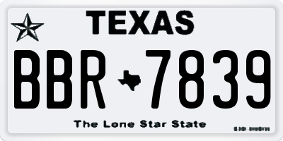TX license plate BBR7839