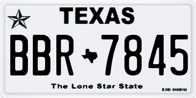 TX license plate BBR7845