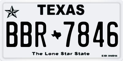 TX license plate BBR7846