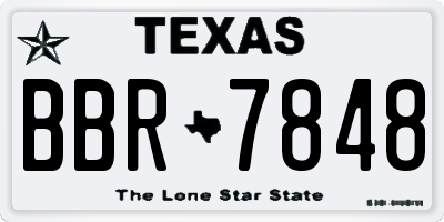 TX license plate BBR7848