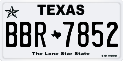 TX license plate BBR7852