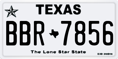 TX license plate BBR7856