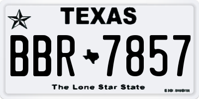 TX license plate BBR7857