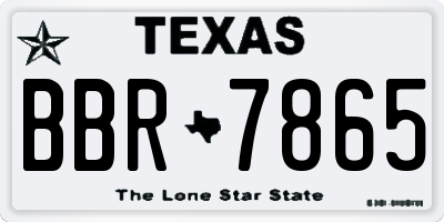 TX license plate BBR7865