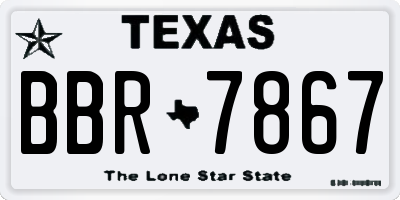 TX license plate BBR7867