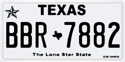 TX license plate BBR7882