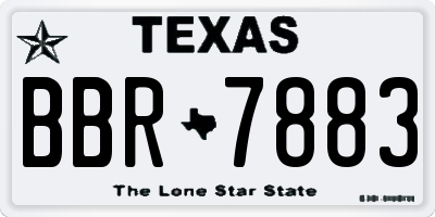 TX license plate BBR7883
