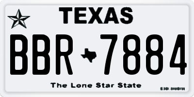 TX license plate BBR7884