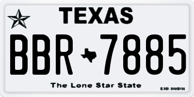 TX license plate BBR7885
