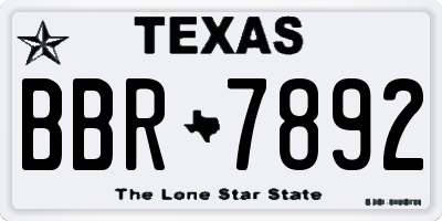 TX license plate BBR7892