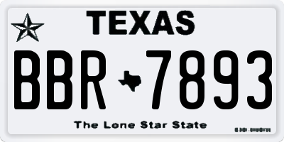 TX license plate BBR7893
