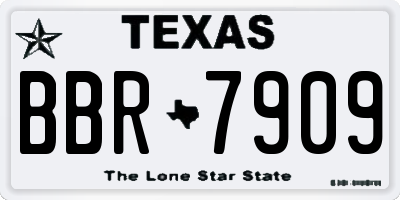 TX license plate BBR7909