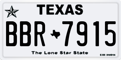 TX license plate BBR7915