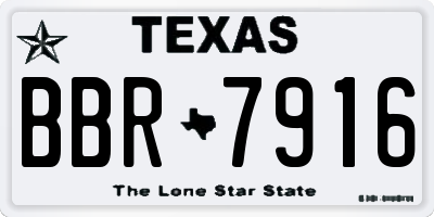 TX license plate BBR7916