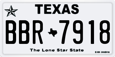 TX license plate BBR7918