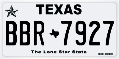 TX license plate BBR7927