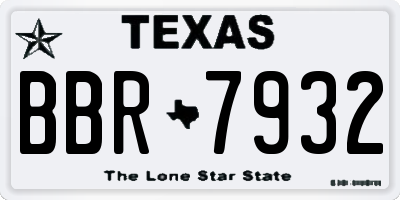 TX license plate BBR7932
