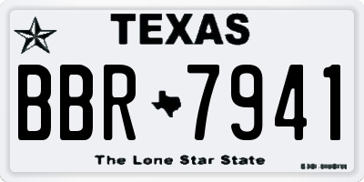 TX license plate BBR7941