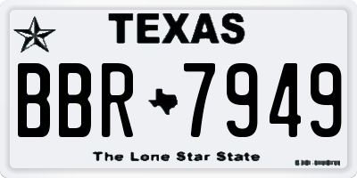 TX license plate BBR7949