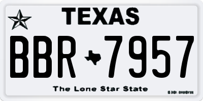 TX license plate BBR7957