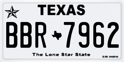 TX license plate BBR7962