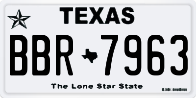 TX license plate BBR7963