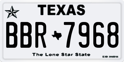 TX license plate BBR7968