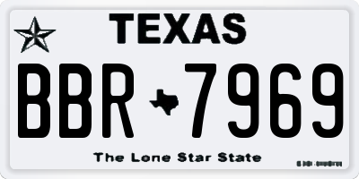 TX license plate BBR7969
