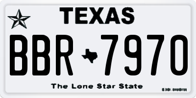 TX license plate BBR7970