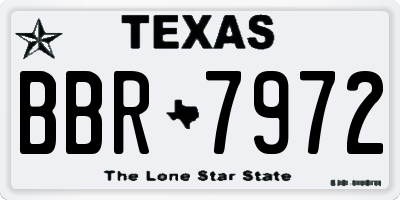 TX license plate BBR7972
