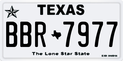 TX license plate BBR7977