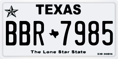 TX license plate BBR7985