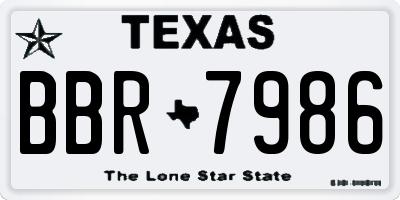 TX license plate BBR7986