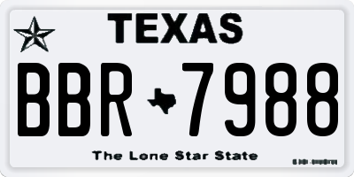 TX license plate BBR7988