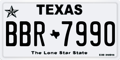 TX license plate BBR7990