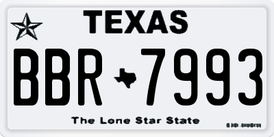 TX license plate BBR7993