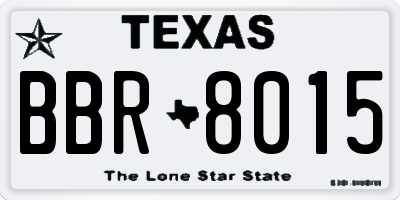 TX license plate BBR8015