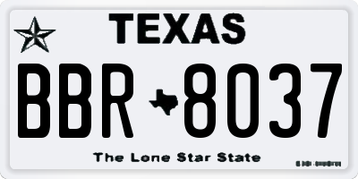 TX license plate BBR8037