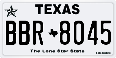 TX license plate BBR8045