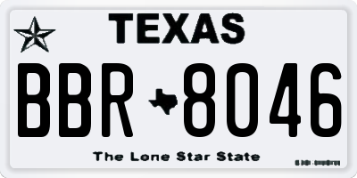 TX license plate BBR8046