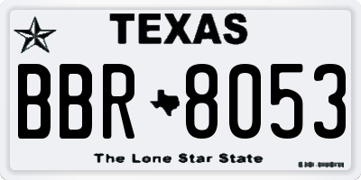 TX license plate BBR8053