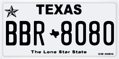 TX license plate BBR8080