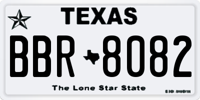 TX license plate BBR8082